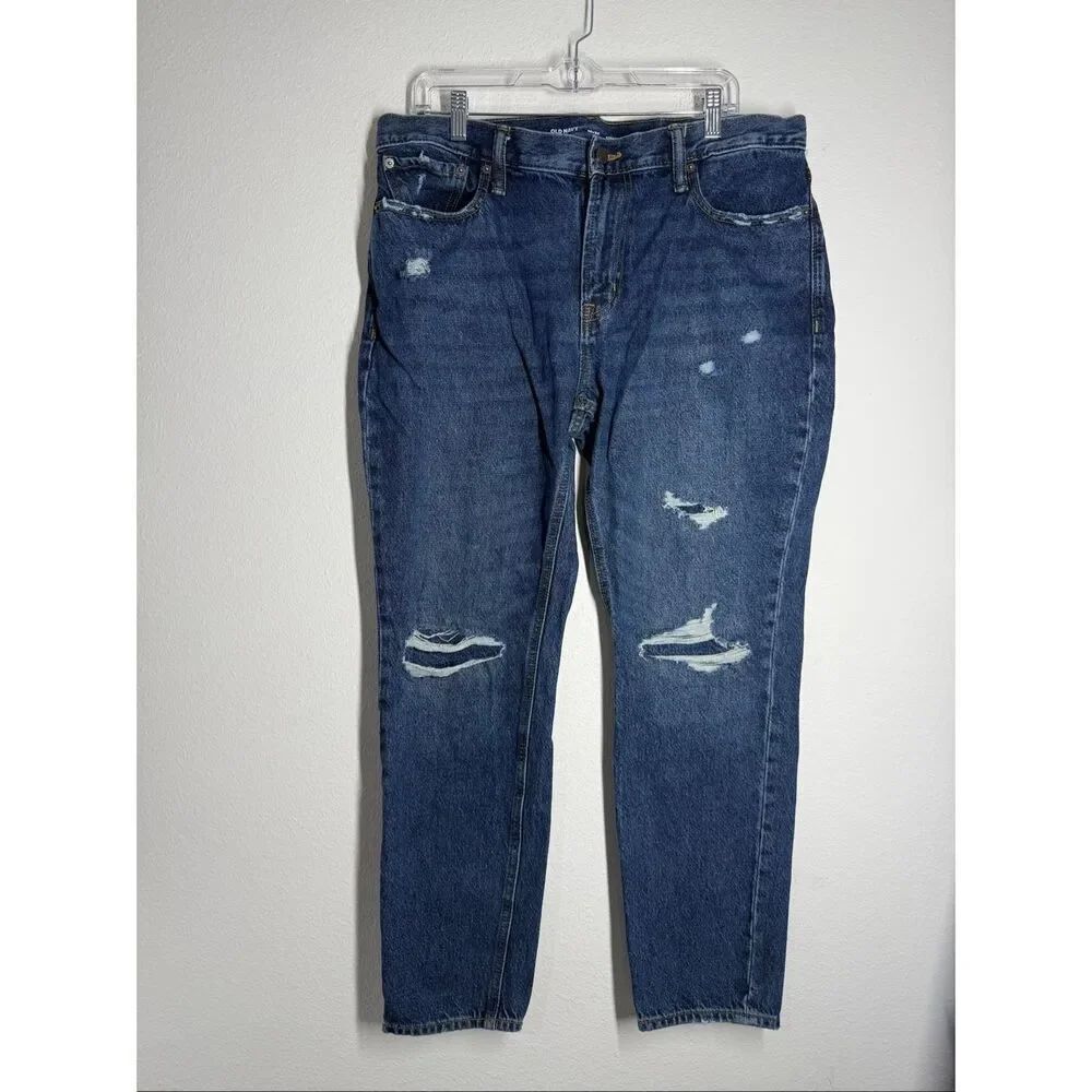 Old Navy Distressed Straight Taper Men’s Jeans Size 36 X 28 Blue